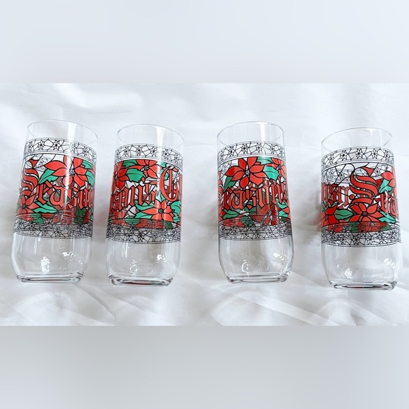 Vintage Highball Seasons Greetings Glasses - Picture 4 of 8